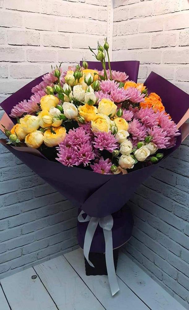 Букет цветов из: Хризантемы и Розы в Усть-Уде