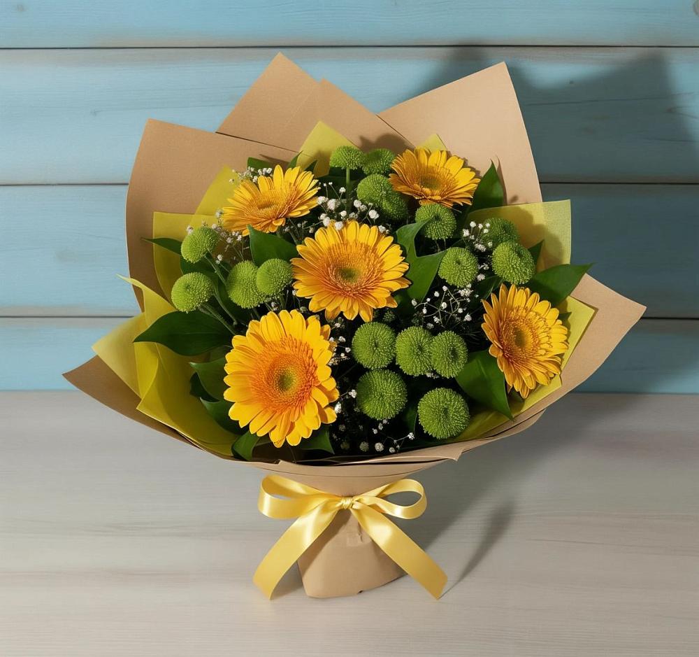 Букет цветов из: Герберы и Хризантемы в Усть-Уде