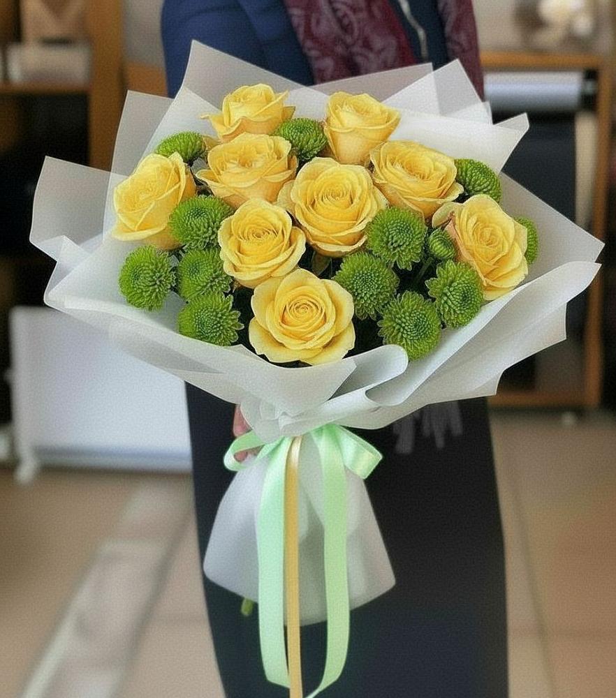 Букет цветов из: Хризантемы и Розы в Усть-Уде