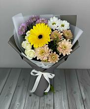 Букет цветов из:  Розы, Герберы и Хризантемы в Усть-Уде