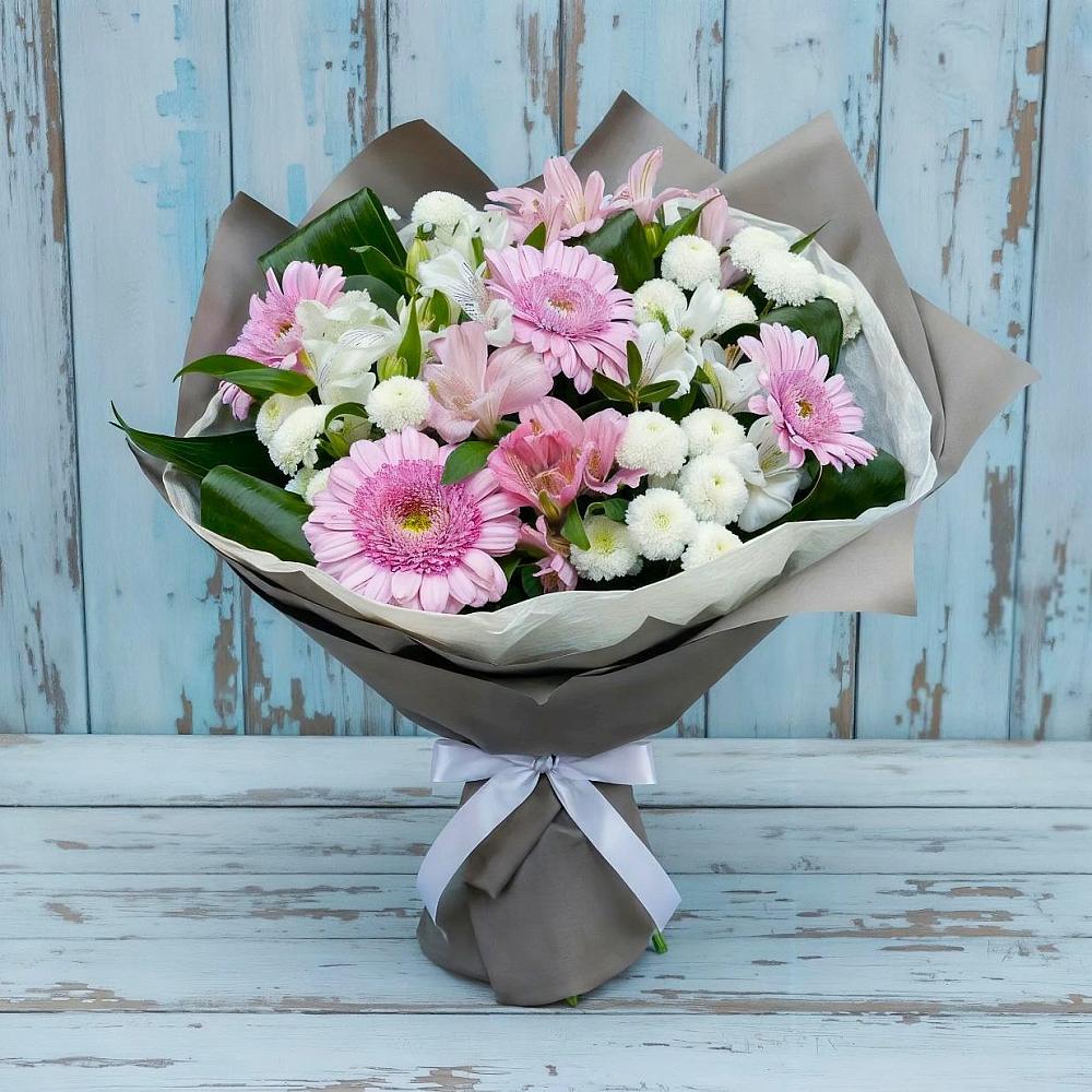 Букет цветов из: Герберы, Альстромерии и Хризантемы в Усть-Уде