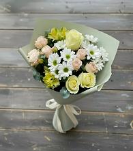 Букет цветов из:  Альстромерии, Розы и Хризантемы в Усть-Уде