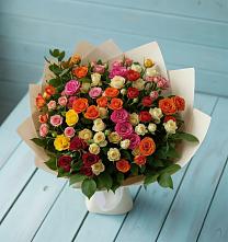 Букет Микс из разноцветных кустовых роз в Усть-Уде